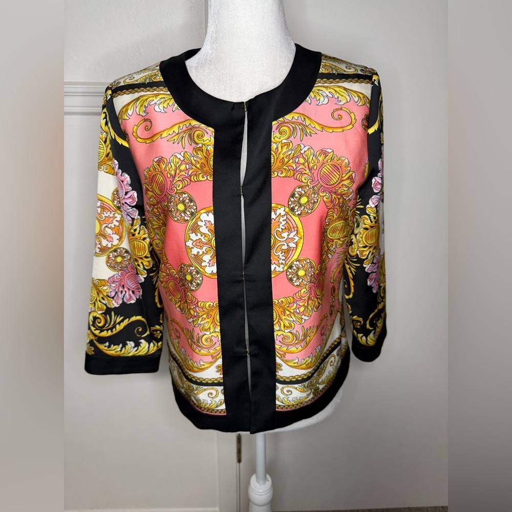 Boston Proper Elegant White and Black blazer size 10